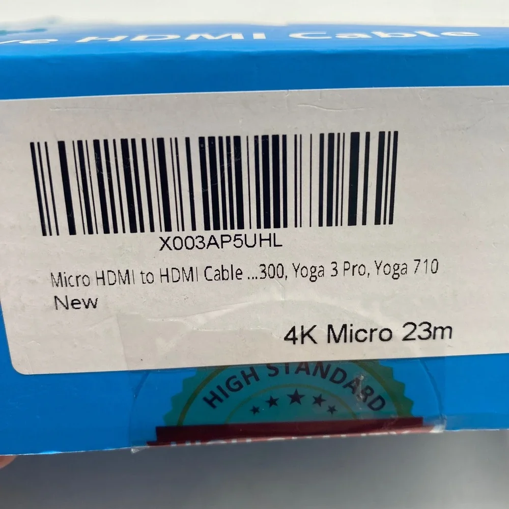 iBirdie Active Micro HDMI to HDMI Cable 23m 75ft 4K 60Hz Yoga 3 Pro 710 BlK CL3